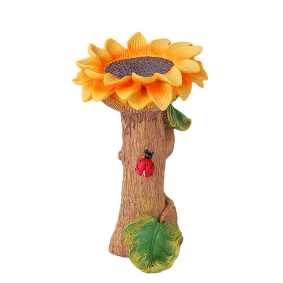 Sunflower Bird Bath Statue, Polyresin Bird Bath Feeders Bowl