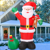 12 FT Huge Christmas Inflatable Santa Claus Carrying Gift Bag and Bear
