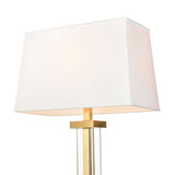 Bridgeport Designs 60" H Kate Crystal Panel Floor Lamp, Decor Foot Switch Rectangle Shade Off White Linen