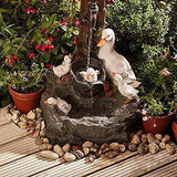 Resin Duck Water Fountain Statue with LED Light