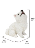 Howling American Resin Eskimo Puppy Statue