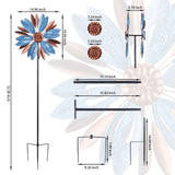 Wind Spinner, Premium Kinetic Wind Sculpture Metal Windmill, 14.96 x 14.96 x 52.36 Inches
