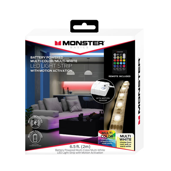 Monster LED 6.5ft Motion Activated Multicolor/Multi-White Light Strip