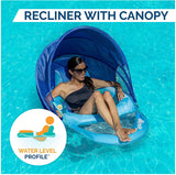 SwimWays Spring Float Recliner Pool Lounge Chair w/ Sun Canopy