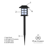 Pure Garden Outdoor LED Lantern Solar Landscaping Lights - Set of 6