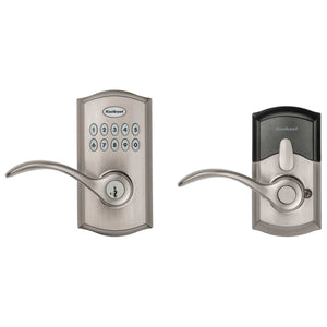 Kwikset SmartCode 955 Keypad Electronic Lever Door Lock Deadbolt Alternative with Pembroke Door Handle Lever
