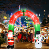8FT Tall Santa and Snowman Lighted Archway Inflatable Lawn Yard Decoration