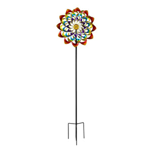 Hourpark Rainbow Series Flower Wind Spinner, 24 x 10 x 84 inches