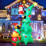 7Ft Christmas Inflatable LED Santa Claus Christmas Tree with Dog, 6 LED Lights Blow up