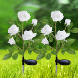 SHIKAN Solar LED Rose Lights Waterproof Stake Flower Lights