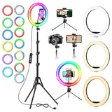 10 RGB Selfie Ring Light with Tripod Stand & Phone Clip