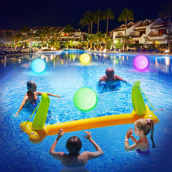 FANL Pool Toys Light Up Pool Beach Game Balls, 4 Pack 8 Light Modes Pool Activities Decorations