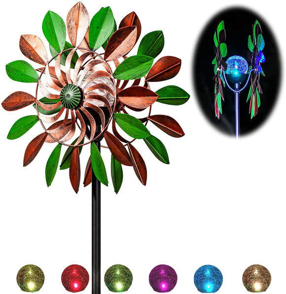 75 inches Solar Wind Spinner, Orchid Multi-Color Seasonal Led Lighting