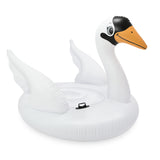 Intex Giant White Mega Swan Inflatable Swimming Pool Toy Float Ride On Kids Raft, 76.5 x 60 x 58 Inches