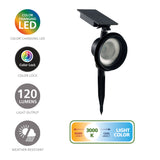 Better Homes & Gardens Solar Metal Color Lock LED Spotlight, 120 Lumens