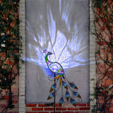 Teresa's Collections 31.5''H Blue Peacock Solar Garden Lights, Metal Garden Decor