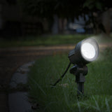 Mainstays Plug-in Black Intelligent Light Sensor 120V AC Outdoor LED Landscape Spot Light, 550 Lumens