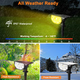 JESLED Solar Landscape Lights Outdoor 14 LED Spotlight, Warm White, 4-Pack