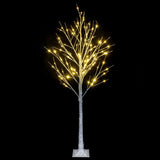 6FT Lighted Birch Artificial Christmas Tree, 96 LED Warm White
