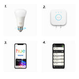 Philips Hue White Ambiance A19 LED Smart Bulbs, 4-pack