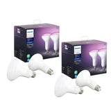 Philips Hue White and Color Smart Light BR30 Bulb, 4-pack
