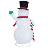 42" Pop-Up LED Snowman With Candy Cane And Lights
