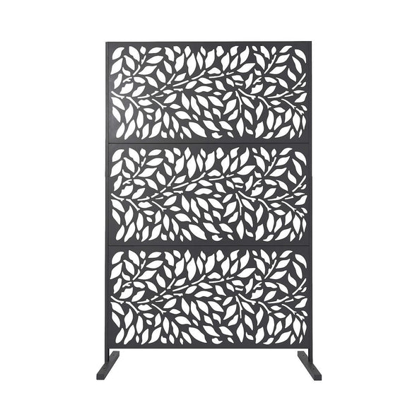 Mullally Steel Leaves Privacy Screen, 44.8” W x 71.26” H x 19.49” D