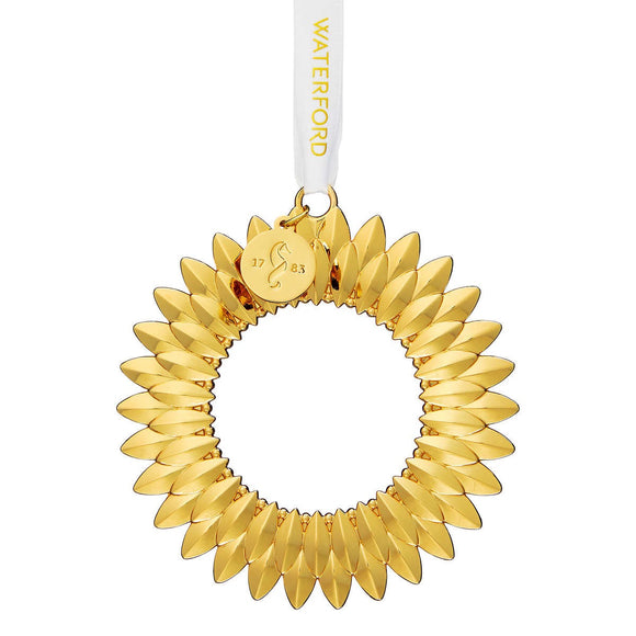 Waterford Golden Wreath Ornament with Keepsake Box
