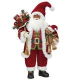 Mercuries Asia Ltd 36" Fabric Santa, Traditional Styled Clothing Plaid Sack