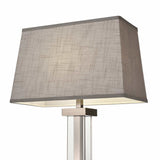 Bridgeport Designs Brushed Steel Crystal Panel Table Lamp, 2 Pack