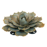 Desert Steel Blue Rose Succulent Sculpture Set, 3-piece