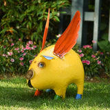 Stylecraft Steel Flying Pig Statue, 19.25 in. x 15.75 in. x 10 in.