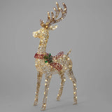 39" Wondershop LED Lit Rattan Deer Sculpture with Warm-white LED Bulbs