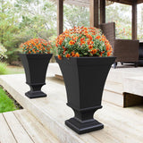 Mayne 25" Tall Vienna Planter,  2 Pack Polyethylene Black Planter