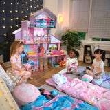 4.9' Tall Kidkraft Slumber Party Dollhouse, 60+ Pieces Age 3+