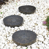 Stylecraft 13" Fake Logs Stone Composite Stepping Stones, 3-pack