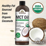 Windmill Natural Vitamins Windmill USDA Organic MCT Oil, 32 Ounces