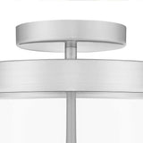 Ove Decors Audley 3 Light Brushed Nickel Semi-Flush Mount with Clear Glass Shade