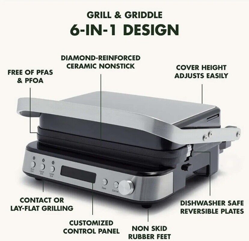 GreenPan™ Elite 7-in-1 Contact Grill, Griddle, & Waffler