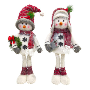 Plush Holiday Snowmen, Set of 2 (C) 16.5" (L) x 7" (W) x 26.7" (H)