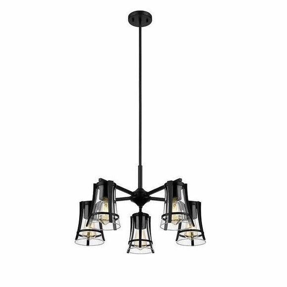 OVE Decors Joakim 5-light Chandelier, Ceiling Fixture Glass Dome 22.83 in. × 22.83 in. × 12.80 in.
