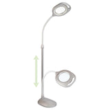 OttLite 2-in-1 LED Magnifier Floor and Desk Lamp with Flexible Neck, L 15.62" x W 7.87" x H 39.5"