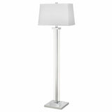 Bridgeport Designs 60" H Kate Crystal Panel Floor Lamp, Decor Foot Switch Rectangle Shade Off White Linen