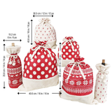 Holiday Gift Cotton Bags, Set of 6