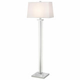 Bridgeport Designs 60" H Kate Crystal Panel Floor Lamp, Decor Foot Switch Rectangle Shade Off White Linen