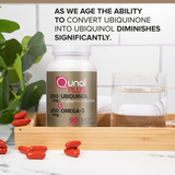 Qunol Plus Ubiquinol CoQ10 200mg with Omega 3 250mg, 90 Softgels Heart Nutrition