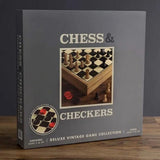 Winning Solutions Deluxe Vintage Wood Chess and Checkers Game Set