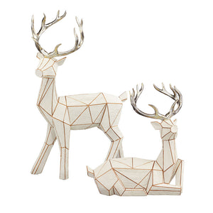 Holiday Geometric Deer, Set of 2 Deer