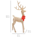 Best Choice Products 5ft Pre-Lit Gold Holiday Deer w/ 150 Lights