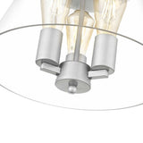 Ove Decors Audley 3 Light Brushed Nickel Semi-Flush Mount with Clear Glass Shade